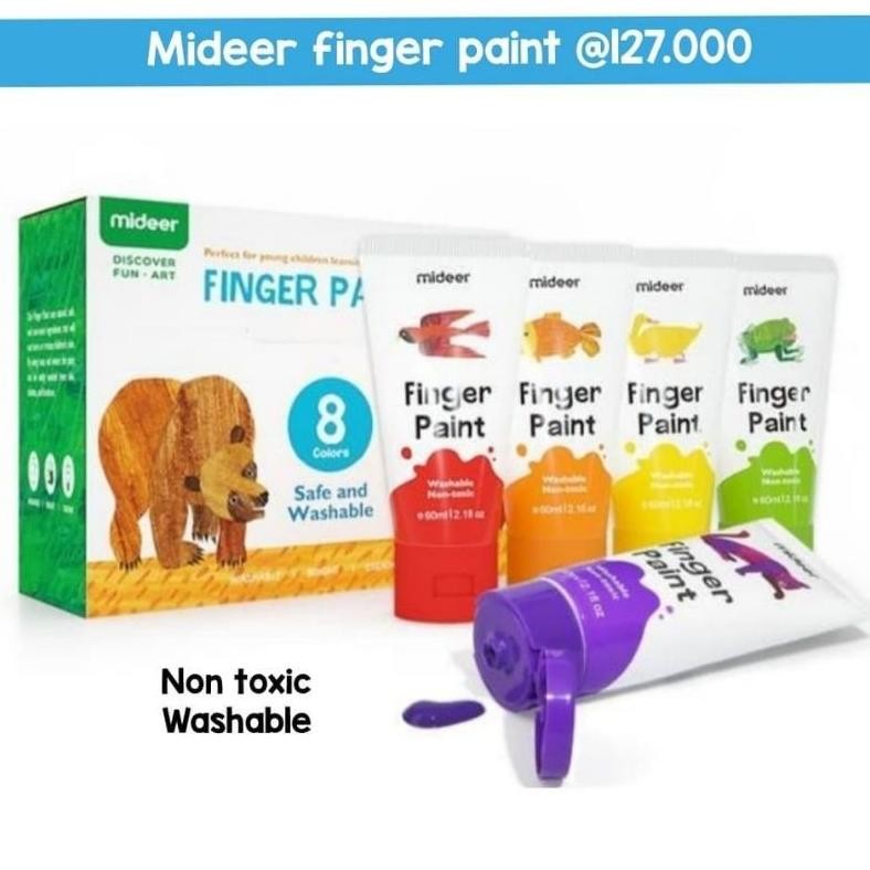 

Mideer Finger Paint Washable Non-Toxic 8 Tube Nugi