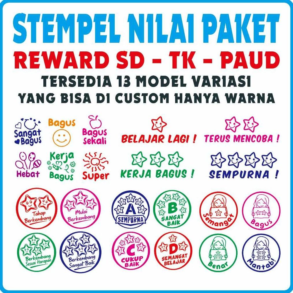 

Stempel Penilaian Reward, SD / TK / PAUD Paketan Isi 4Pcs / 6Pcs Nugi