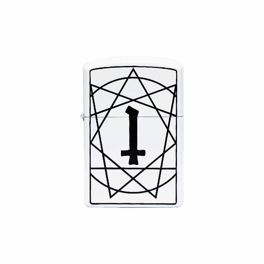 Heretic - Lighter Pentagram Putih Zippo Style Nugi