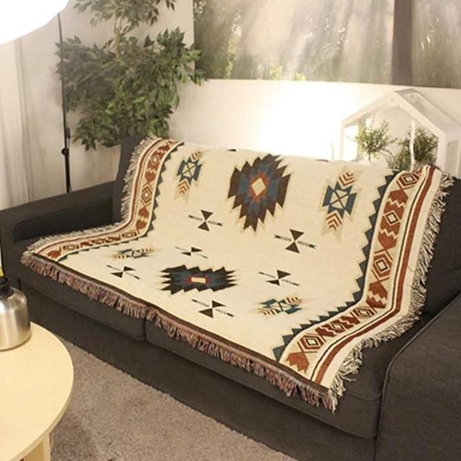 Aztec Navajo Woven Home Decor Towel Mat Sofa Blanket, Picnic Rug