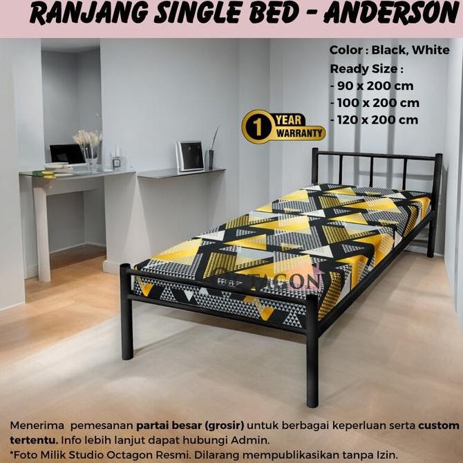 Ranjang Tempat Tidur Besi Minimalis Single Bed Ranjang Divan Besi 90X200 100X200 120X200 Seo