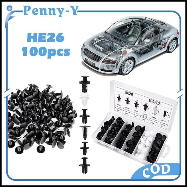 100PCS Baut Rivet Mobil Universal/Car Push Pin Rivet Bumper