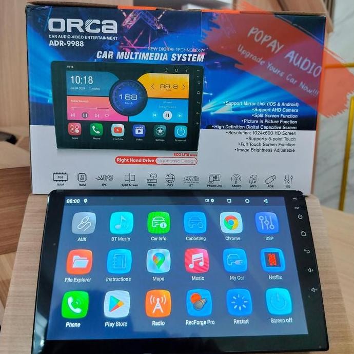 Head Unit Android Orca ADR - 9988 Eco Lite RAM 2/32 9 inch-10 inch