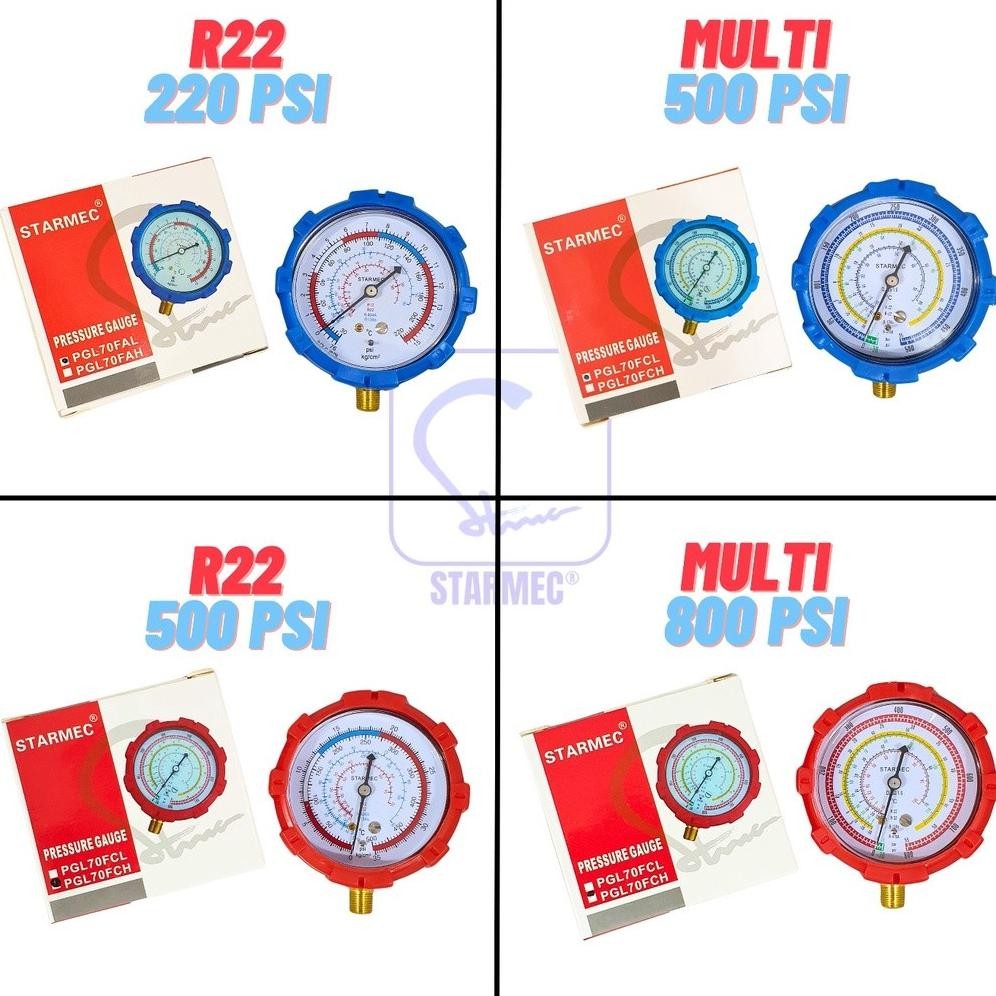 

Pressure Gauge AC R32 R410a R22 Low / High Pressure Starmec Nugi