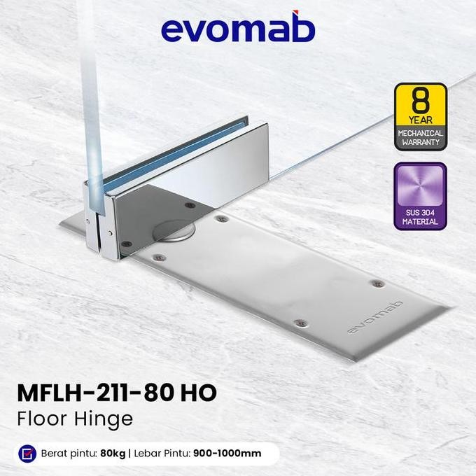 Evomab Floor Hinge Engsel Lantai Tanam Pintu Kaca Hold Open