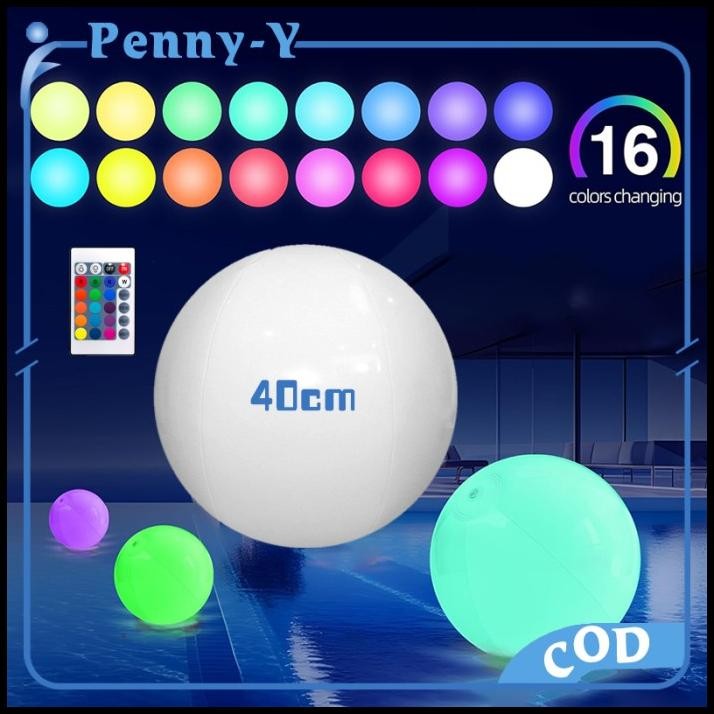 40cm Bola Pantai LED Beach Ball Bola Pantai Besar Bola Pantai Tiup Untuk Anak Dewasa Kolam Renang