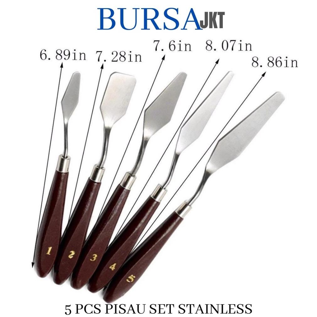 

Palette Knife Set 5 Pc Spatula Perata Dekorasi Kue Cake Art Palet Painting Nugi