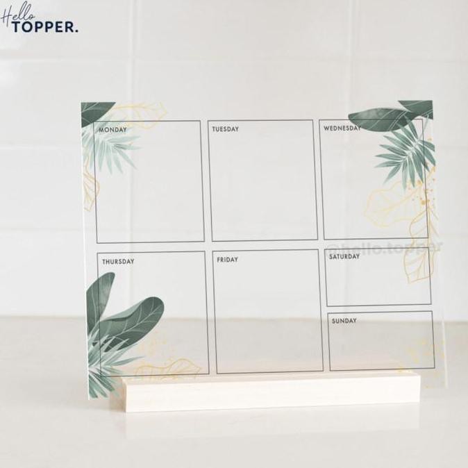 

Tersedia Acrylic Weekly Planner Desk Standing Jadwal Harian Meja Elegan