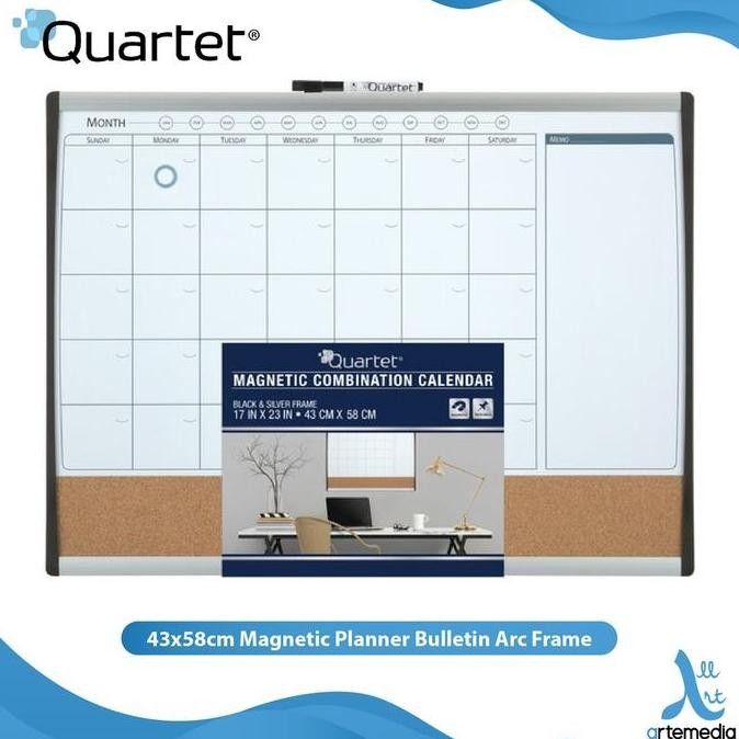 

Tersedia Quartet Magnetic Planner 43x58cm Papan Jadwal Kantor Frame Arc