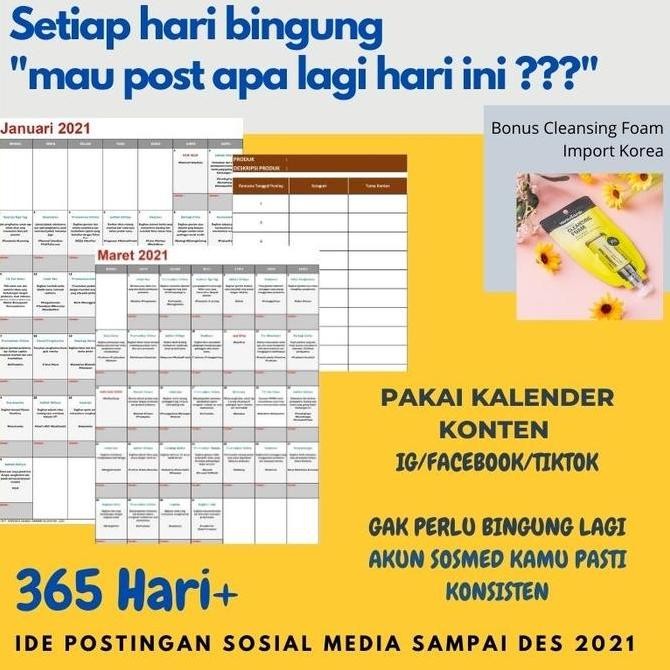 

Tersedia Template Kalender Sosial Media Lengkap 2021 + Bonus Desain Konten Planner