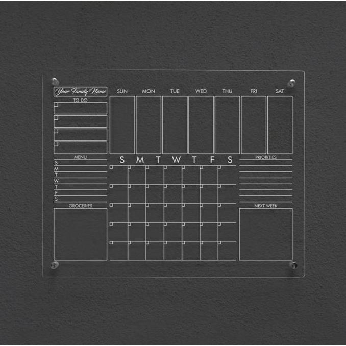 

Tersedia Daily & Weekly Planner Akrilik UV Print Wall Schedule Board Modern
