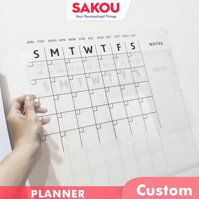 

Tersedia Monthly Planner Akrilik Custom Kalender Bulanan Dinding Acrylic Kantor