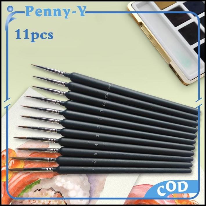 

11pcs paint brush set Kuas Lukis Liner kuas lukis cat air set
