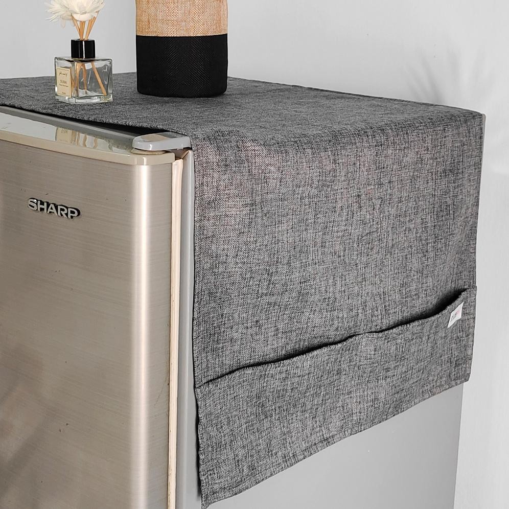 TUTUP KULKAS DENIM POLOS  /  TUTUP KULKAS KAIN AESTHETIC /COVER KULKAS MINIMALIS / TAPLAK KULKAS  / 