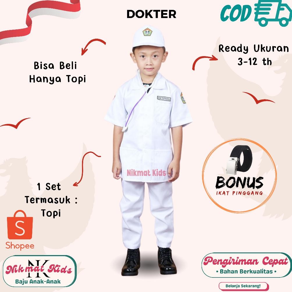 Baju dokter anak profesi anak baju kostum anak baju dokter anak dokter kecil anak kostum dokter anak