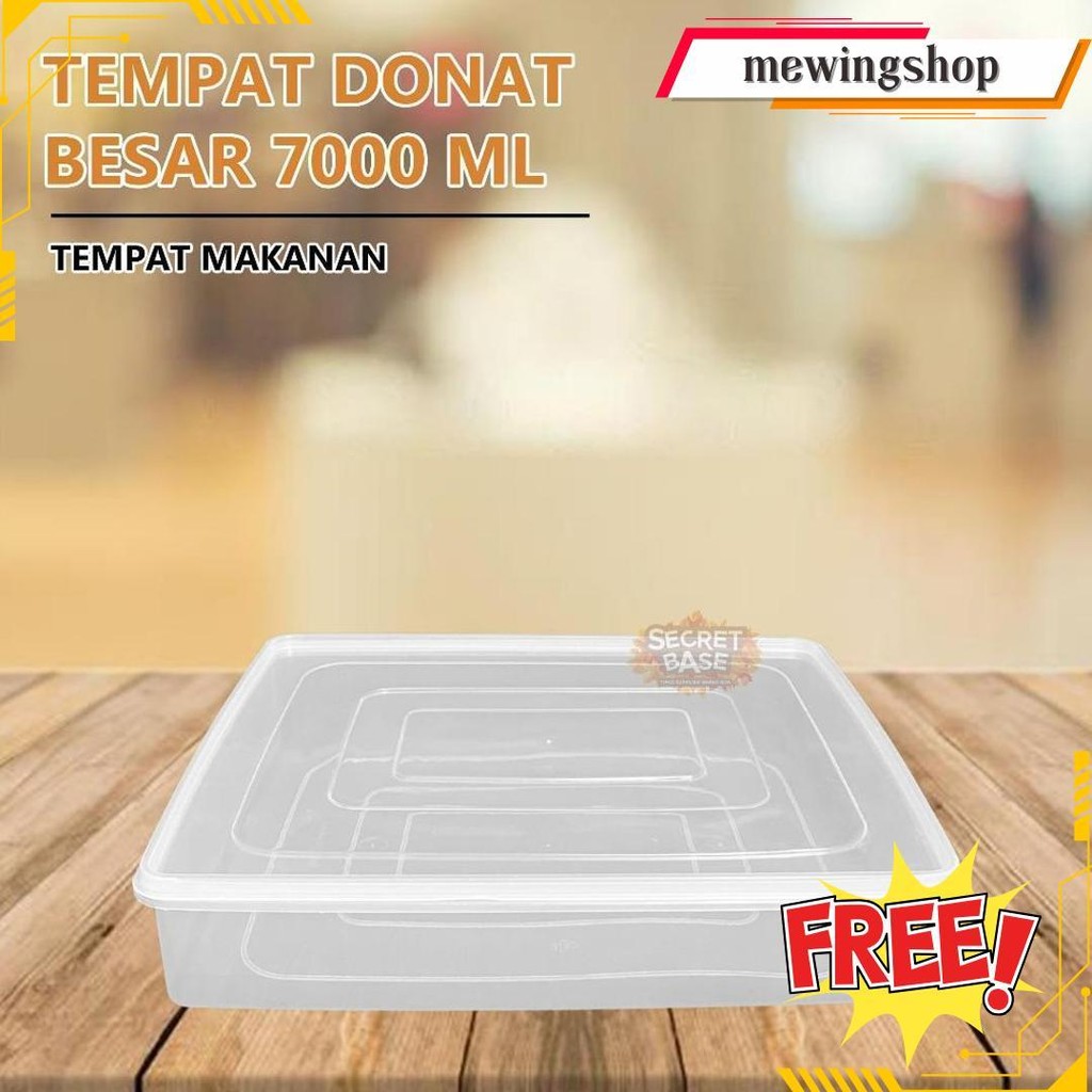 Tempat Donat Besar - Wadah Makanan Serbaguna 7000Ml / Kotak Plastik Rapat Cod