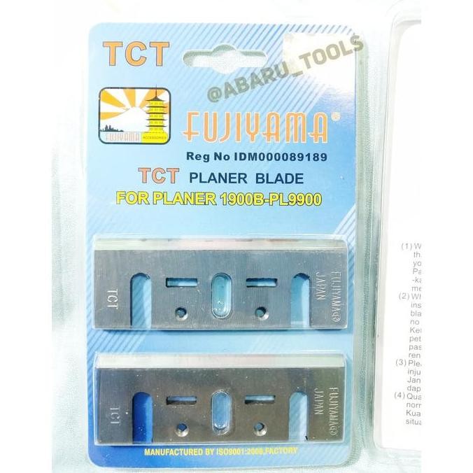 

Tersedia FUJIYAMA TCT Planner Blade - Mata Pisau Serut Kayu Tajam & Presisi