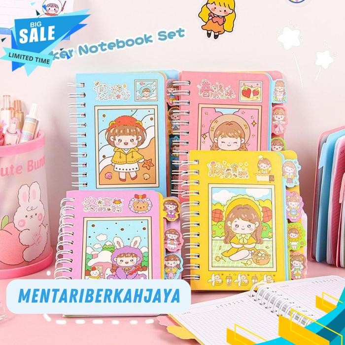 

BUKU CATATAN LUCU SISWA SCRAPBOOK BUKU DIARY AESTHETIC KOREA BINDER NOTEBOOK BUKU PORTABEL DENGAN STIKER DI DALAMNYA-GS BY MENTARI BERKAH JAYA