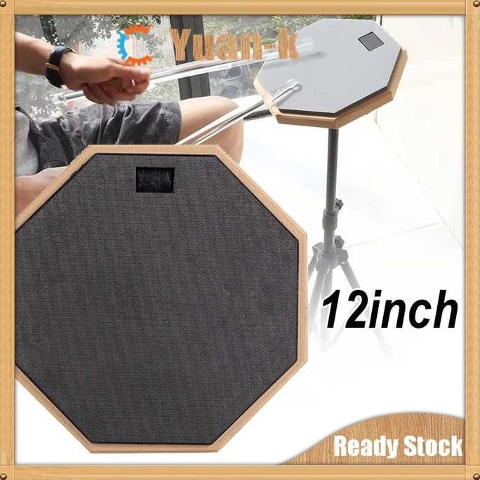 Drum Pad 12 Inch Latihan Sticking Pad Drum Hitam