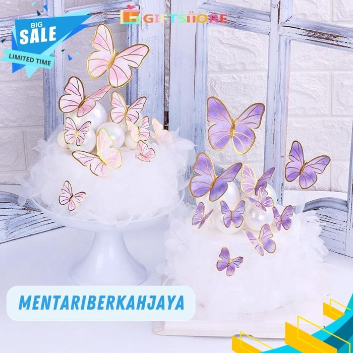 

10 PCS POTONGAN KUPU-KUPU PUNCAK KUE PRIA WANITA TOPPERS KUE DEKORASI PERLENGKAPAN PESTA ULANG TAHUN ANAK SIMPLE MURAH HAPPY BIRTHDAY UNISEKS DIY AKSESORIS BY MENTARI BERKAH JAYA