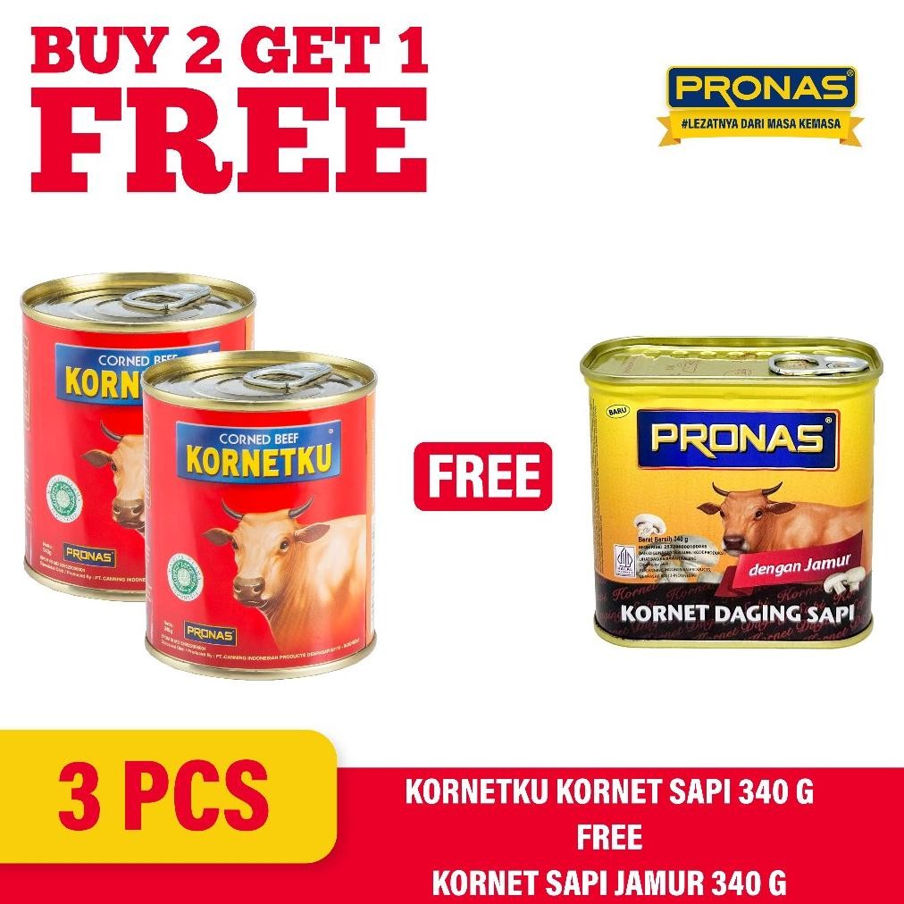 

NO_MORE [BUY 2 GET 1] PRONAS Kornetku Kornet Sapi 340 g (2pcs) Free Kornet Sapi Jamur 340 g (1pcs)