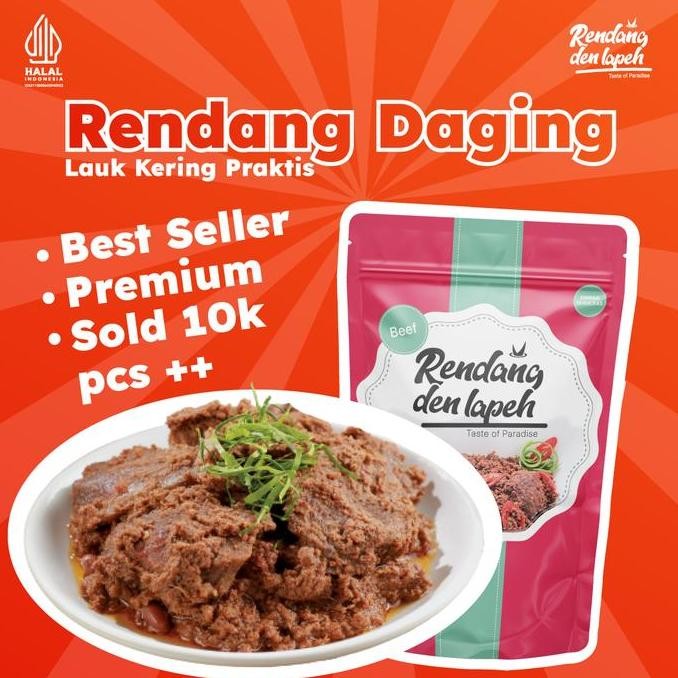 

Rendang Daging Asli Padang Rendang Den Lapeh Best Seller Lauk Kering Halal ZS
