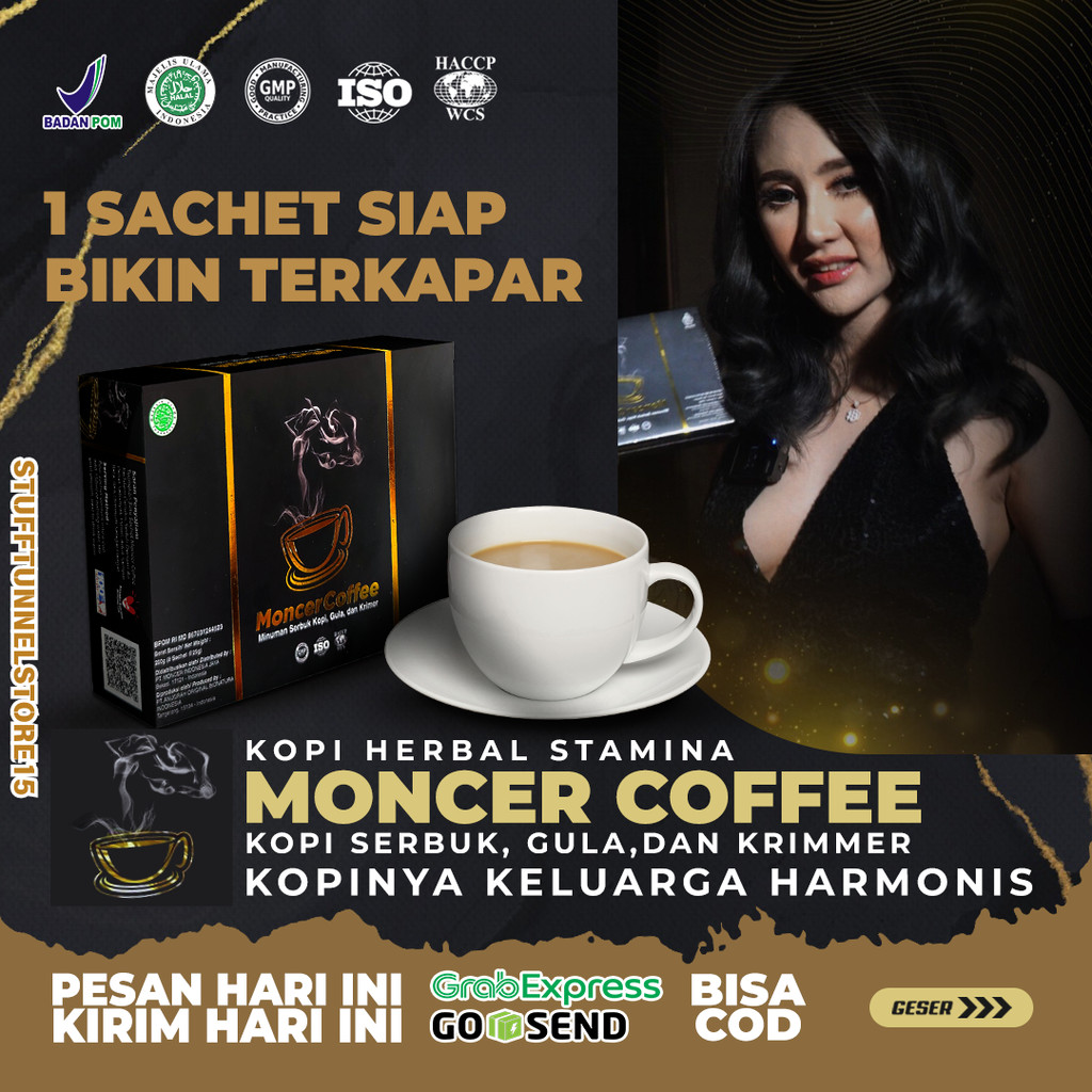 

NFMoncer Original 1 Box 8 Sachet - Minuman Kopi Serbuk Gula Aren Halal dan BPOM - Suplemen Pria Sudah Bpom & Halal