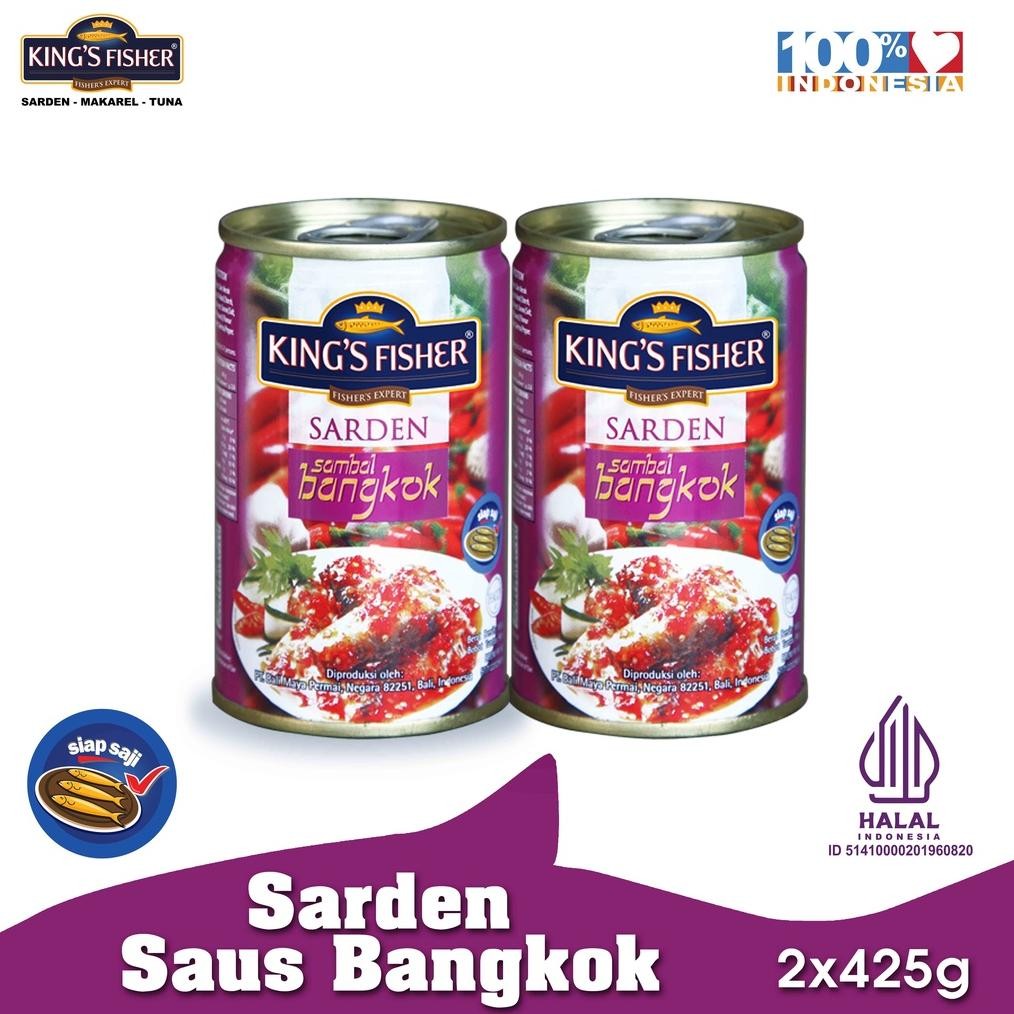 

NO_MORE King's Fisher Paket 2 pcs Sarden saus bangkok Makanan Kaleng 425 gr