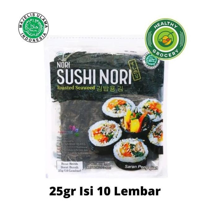 

Produk Baru!! Javasuperfood Sushi Nori Halal 10 Lembar 25gr - Seaweed Kimbap Gimbap