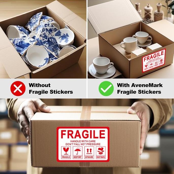 

1000 Pcs Sticker Fragile Label Fragile Handle With Care Don'T Fall Not Pressure Sticker 1 Roll 60 X 40 Mm