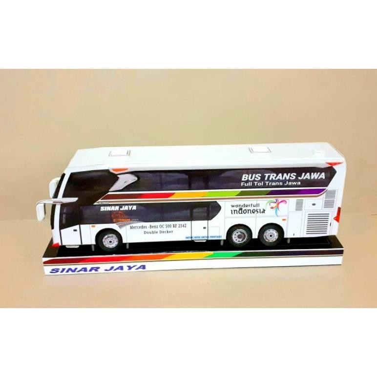 Jg-56 Miniatur Papercraft Bus Sinar Jaya Doubel Decker Voyager