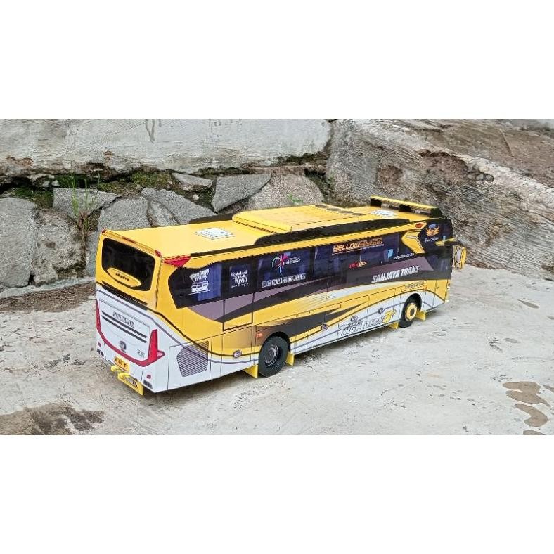 Murah Meriah Papercraft Bus Sanjaya Trans "Panglima" Skala 1.20