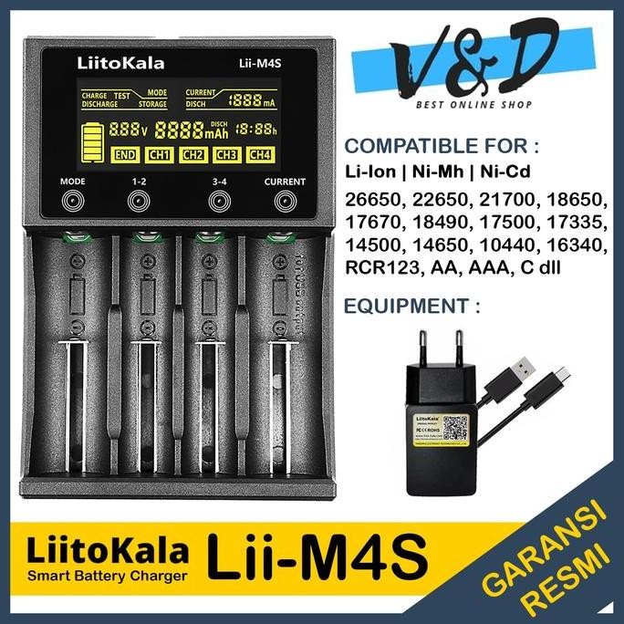 Charger Baterai Liitokala Lii M4S Original / Charger Baterai Aa /18650