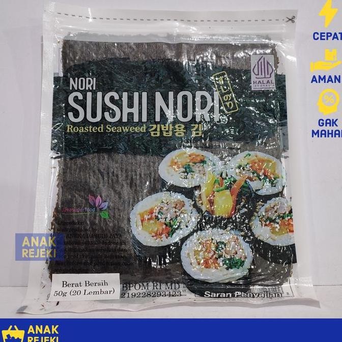 

Produk Baru!! Sushi Nori Premium Gold 20 Lembar Rumput Laut Kering Java Super Food 20s Halal
