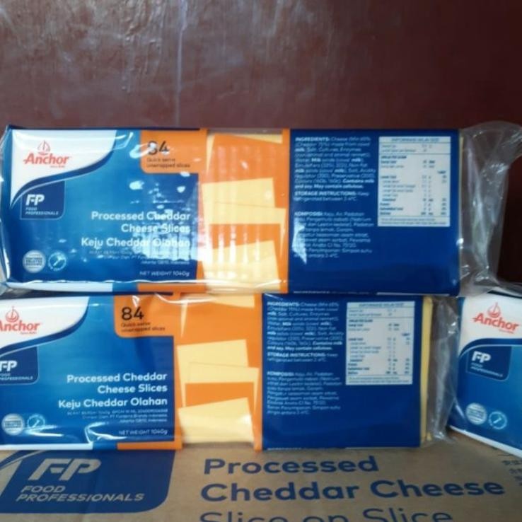 

Anchor Orange Cheddar Slice Keju Slice Anchor 1Kg 84 Slices