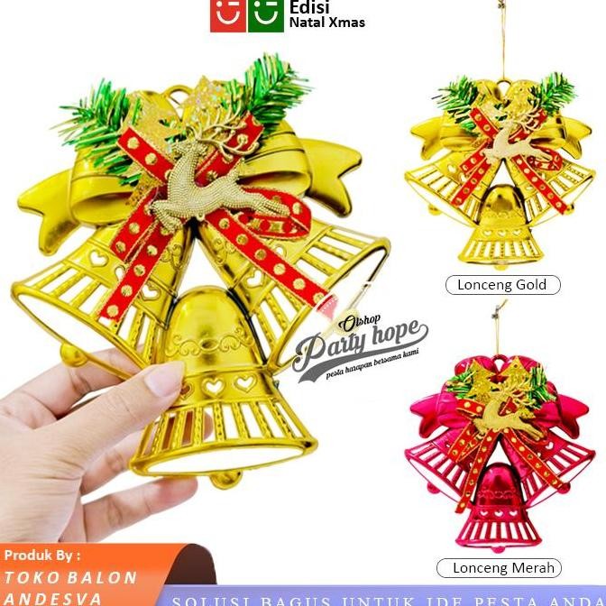 ] Hiasan Gantung Lonceng Pipih Ornamen Rusa / Ornamen Gantung lonceng Krans pohon natal / Dekorasi p
