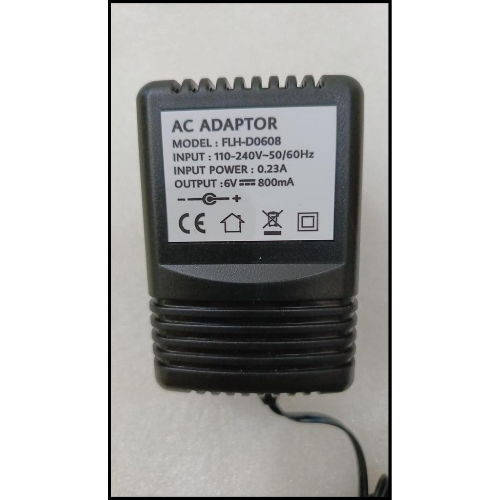 AC ADAPTOR 6V 800mA MODEL FLH-D0608