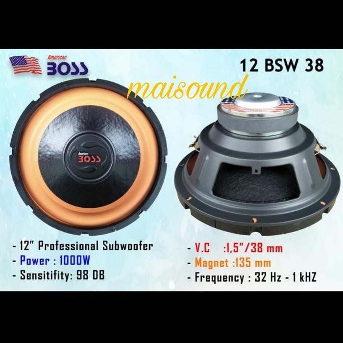 SPEAKER SUBWOOFER AMERICAN BOSS 12 BSW 38 12 INCH 12BSW38 12 BSW38 Terbaru