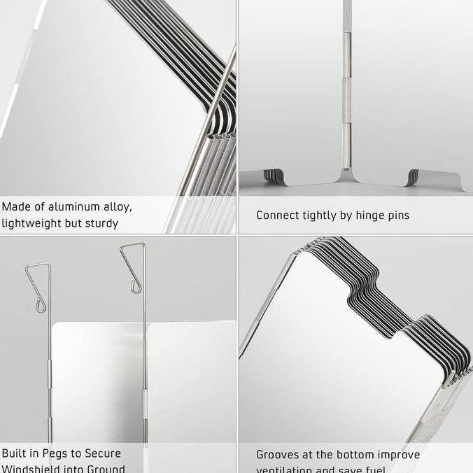 Windshield Penahan Penutup Angin Kompor Gunung Camping/ Plat Penahan Angin Kompor Camping Stove