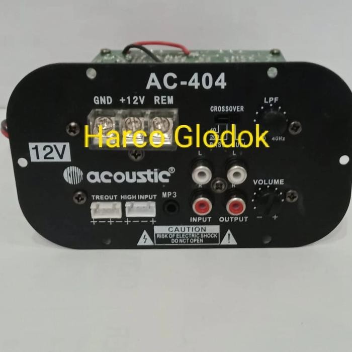 Kit basstube aktif monoblock ACOUSTIC AC-404 STREEO 12volt Berkualitas Terbaru