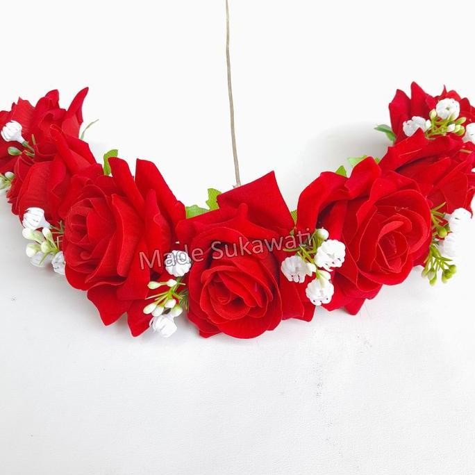 ,,,,,,,] Cucuk rambut Bunga mawar hiasan kepala pengantin bali