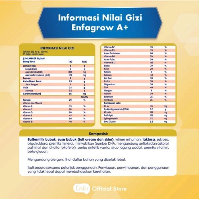 

Ls Enfagrow A + 3 Vanila Original 1800 Gram/A+ 3/Vanilla/1800Gr/Plain