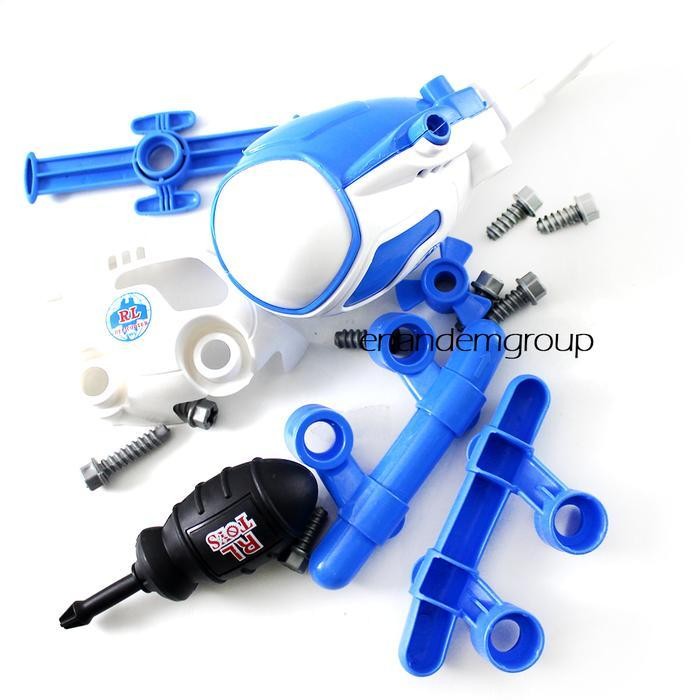 Mainan Mobil Edukasi Anak Brick Set Pesawat Heli Bongkar Pasang Isi 4 Terbaru