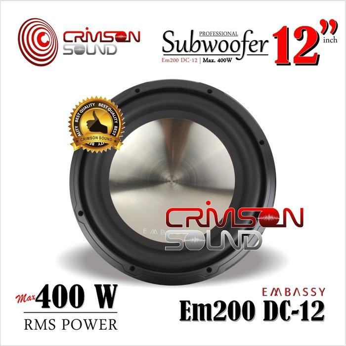 SUBWOOFER 12 Inch Double Magnet EMBASSY EM200 DC-12 Coil Speakers Berkualitas Terbaru