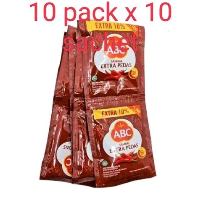 

Promo Saus Sambal ABC Extra Pedas 10 Pak (100 Sachet) - Saos Pedas Sachet