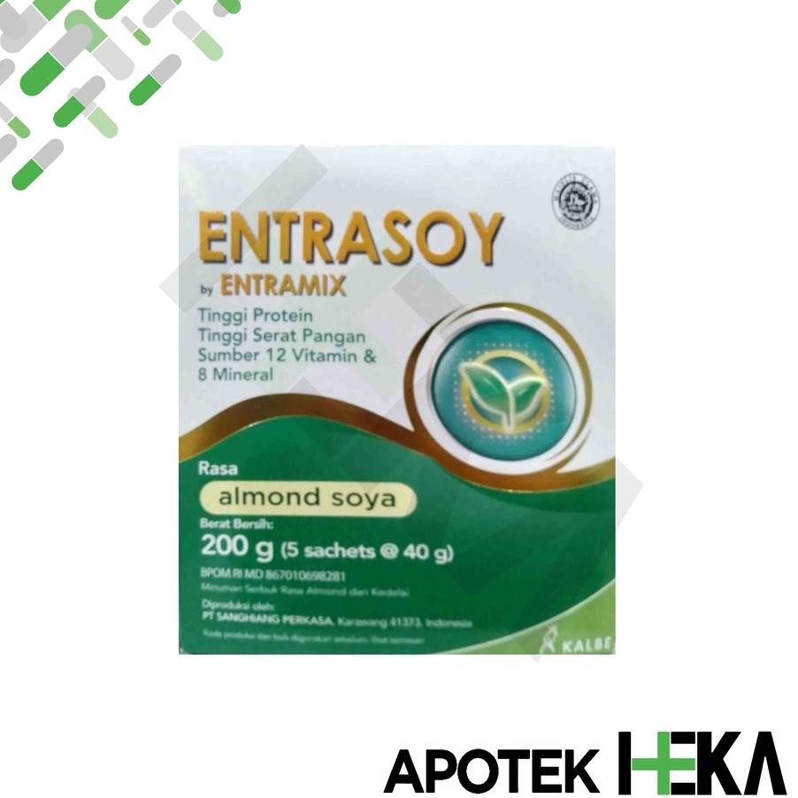 Entrasoy 200 G Almond Soya Susu Nutrisi Dewasa Tinggi Protein Serat