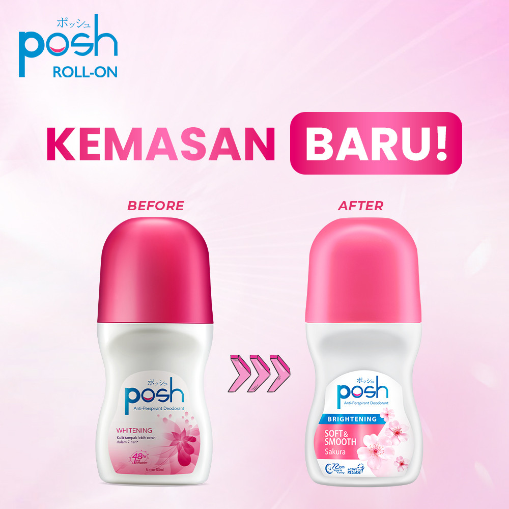 Posh Roll On Deodoran Whitening Botol 50 ml x2 - Gambar 2