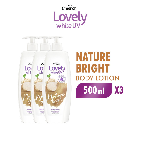 Emeron Lovely White Hand & Body Lotion UV Nature Bright 500 ml x3