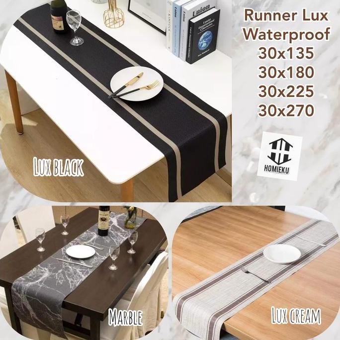 PROMO TABLE RUNNER POLOS MINIMALIS WATERPROOF ANTI AIR PANJANG 180/225/270CM
