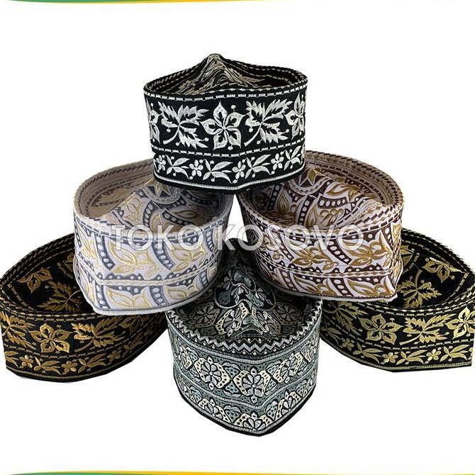 Terlaris Grosir (10 Pcs) Peci Oman Bangladesh Paket Usaha Kopiah Haji Sholat Banglades Santri Pria P